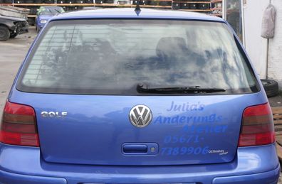 VW Golf 4 Limousine Heckklappe Kofferraumklappe Klappe hinten blau LW5Y ohnAnb