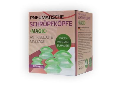 Schröpfen Set Magic 4 St. Anti-Cellulite Saugglocke Körper Vakuum Massage Cups