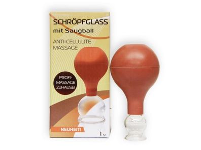 Schröpfglas mit Saugball Schröpfen Vacuum Cupping Glass 2 cm Anti Cellulite