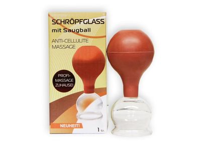 Schröpfglas mit Saugball Schröpfen Vacuum Cupping Glass 5 cm Anti Cellulite