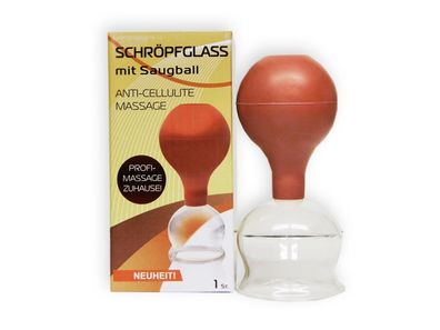 Schröpfglas mit Saugball Schröpfen Vacuum Cupping Glass 6 cm Anti Cellulite