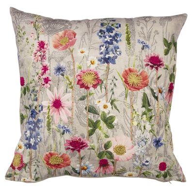 Mars & More Kissen Bezug Wildblumen Mohn mit Inlet 60 x 60cm Füllung Deko