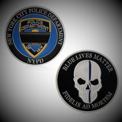Medaille Blue Lives Matter mit Farbe USA