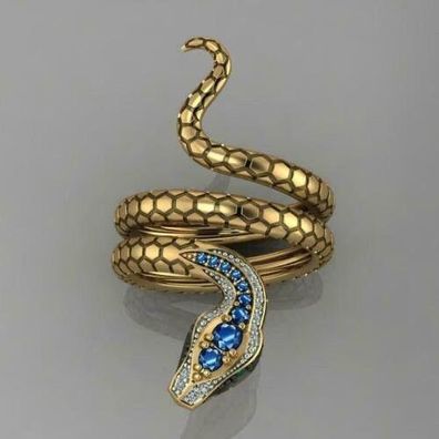 Niedlicher Schlangen Damen Ring im edlen Design