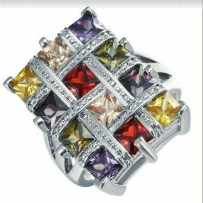 Schöner Multicolore Steine Damen Ring