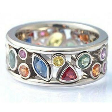 Schöner multicolore Damen Steine Ring