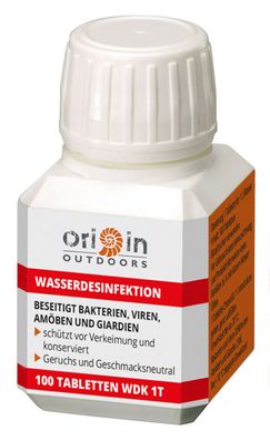 Origin Outdoors Wasserdesinfektion / -konservierung, 100 Tabletten, WDK 1T