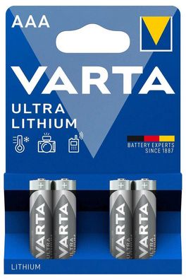 Varta Batterie 'Ultra Lithium', AAA / Micro, 4 Stück