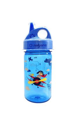 Nalgene Kinderflasche 'Grip-n-Gulp Sustain', 0, 35 L, mit Deckel, blau Flugzeug