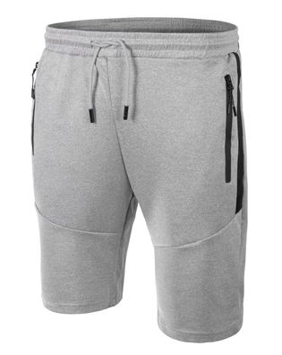 Shorts Herren Kurze Hose Bermuda Sommer Jogginghose Taschen mit Reißverschluss