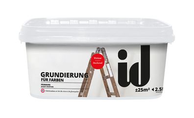 Grundierung für Farben 2,5 Liter weiß sehr deckender Primer id Creative Colors
