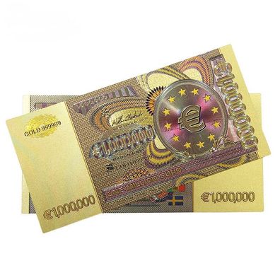 1 Million Euro Goldfolie Banknote mit Farbe