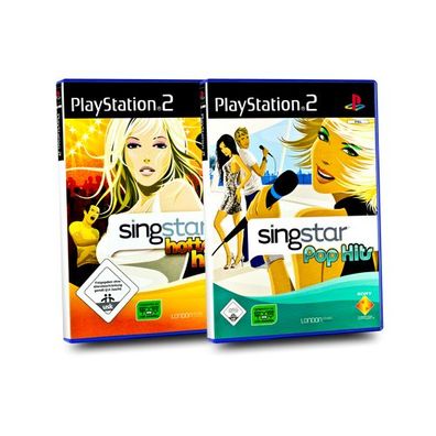 2 PlayStation 2 Spiele : Singstar Hottest HITS + Singstar POP HITS - Spielebundle