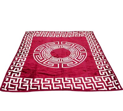 Medusa Tagesdecke Bettüberwurf 220x240 cm Beidseitig Bestickt 100 % Baumwolle Rot