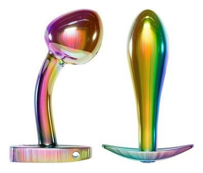 2 Butt Plug Rainbow Colour verschiedene Größen und Gewichte Anal Training Set