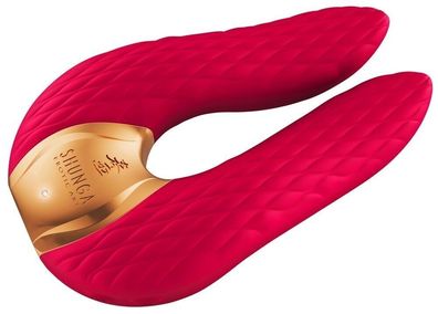 Luxuriöser Doppelvibrator Rot Intimate Massager für Solo & Paarspiel 10 Modi