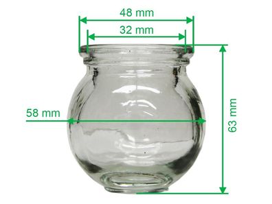 Schröpfglas Schröpfgläser Schröpfen Feuerschröpfen aus Glas 4,5 cm