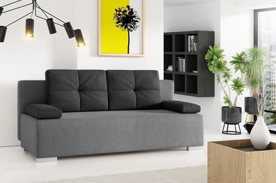 Klassisches ausklappbares Lovely Sofa mit Schlaffunktion und zwei Rückenkissen