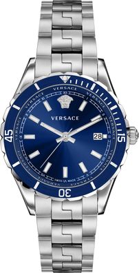 Versace VE3A00922 Hellenyium blau silber Edelstahl Armband Uhr Herren NEU