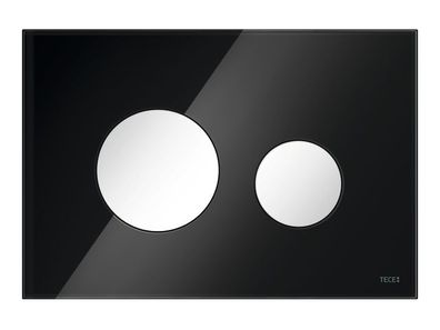 TECEloop WC-Betätigungsplatte Glas schwarz Tasten weiß Zweimengentech.