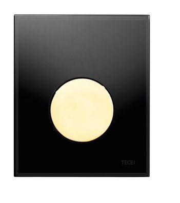 TECEloop Urinal-Betätigungsplatte m. Kart. Glas schwarz Taste gold