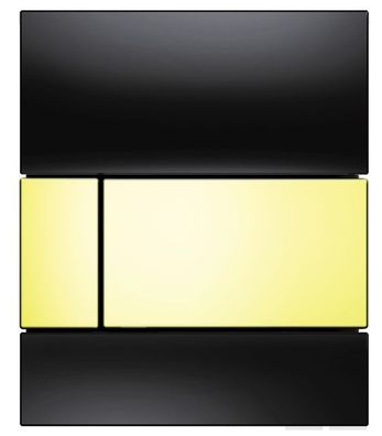 TECEsquare Urinal-Betätigungsplatte m. Kart. Glas schwarz Taste Gold