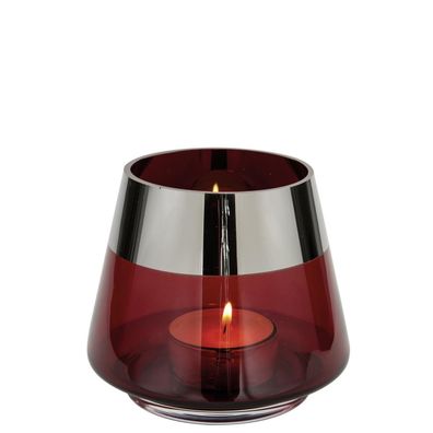 Fink Teelichthalter aus Glas in rot