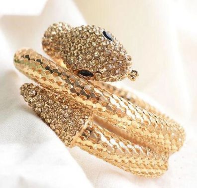 Schönes Schlangen Armband für Damen Gold oder Silber Plated