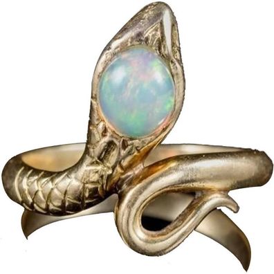 Cooler Lab Opal Schlangen Ring Gold Plated