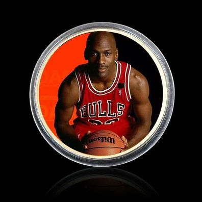 Seltene Medaille Basketball Star Michael Jordan Gold Plated
