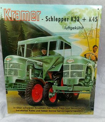 Kramer Schlepper K33 + K45, luftgekühlt, Blechschild