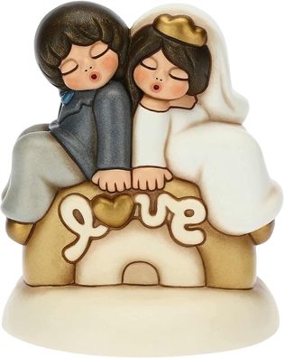 Thun Tortenfigur Brautpaar auf Regenbogen mit Schriftzug "Liebe" aus Keramik 12 x ...