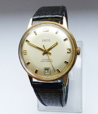 Schöne OSCO Classic Calendar 17Jewels Herren Vintage Armbanduhr
