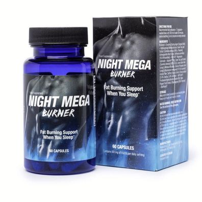 Night Mega Burner 60 Kapseln für den Schlaf Ketose Keto Vegan L-Tyrosin N-Acetyl