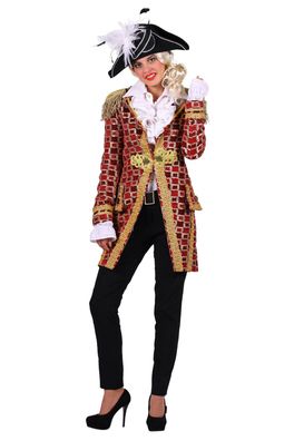 excl. Frack Damen rot Karnevalsjacke Mantel Karneval Piratin Uniform Damenjacke