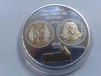 10 euro 2009 Silber Universität Leipzig gilded Sterlingsilber teilvergoldet