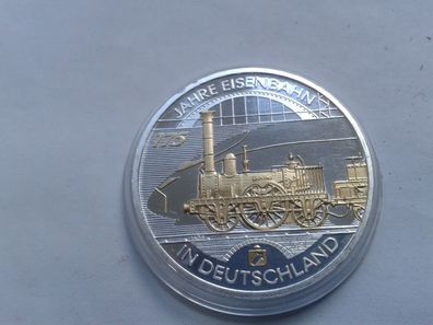 10 euro 2010 Silber 175 Jahre Eisenbahn gilded Sterlingsilber teilvergoldet