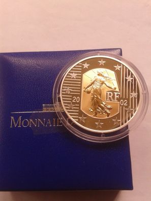 5 euro 2002 PP Frankreich Säerin 2,7g Gold 22,2g Silber La Semeuse