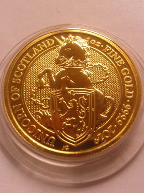 100£ 100 Pfund 2018 Großbritannien 1 Unze 9999er Gold Queens Beasts Einhorn Unicorn