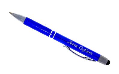 Touchpen Kugelschreiber blau mit Gravur