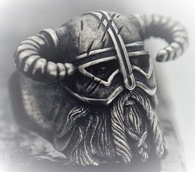 Cooler großer schwerer Viking Helm Ring für Männer