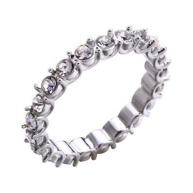 Niedlicher Damen Ring mit Zirkonia Steinen besetzt