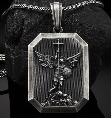 Schöne Saint Michael Erzengel Halskette aus Edelstahl