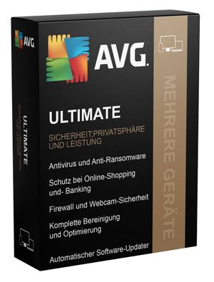 AVG Ultimate 2022 / 2023 1 PC 1 -3 Jahre TuneUp Internet Security