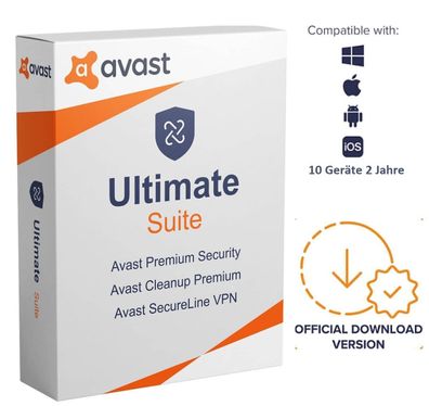 AVAST Ultimate 2022 10 Geräte 2 Jahre | Mehrere Geräte Key
