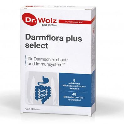 Dr. Wolz Darmflora plus select 80 Kapseln 8 Milchsäurebakterien 12 Mrd. pro Kapsel