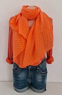 Blogger Italy Schal Halstuch Seide/ Baumwolle asymetrisch kleine Sterne Orange