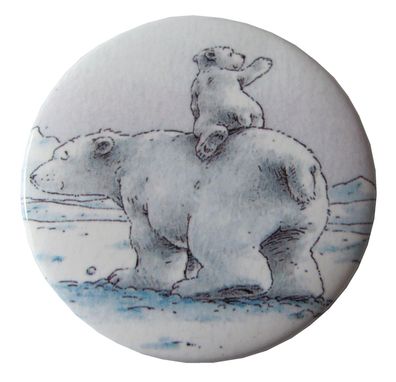 Button - Kleiner Eisbär - 5,5 cm - Motiv 1