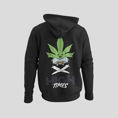 Herren Hoodie 420 High Times Funny Marihuanablatt Smoke Weed Gras Kiffen