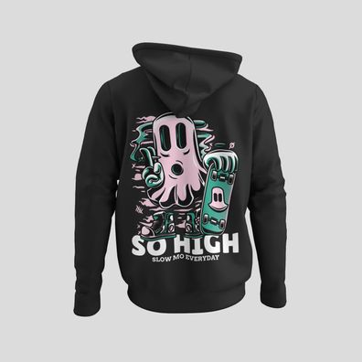 Herren Hoodie 420 SO High All the Time Slow Mo Everyday Gras Kiffen WEED